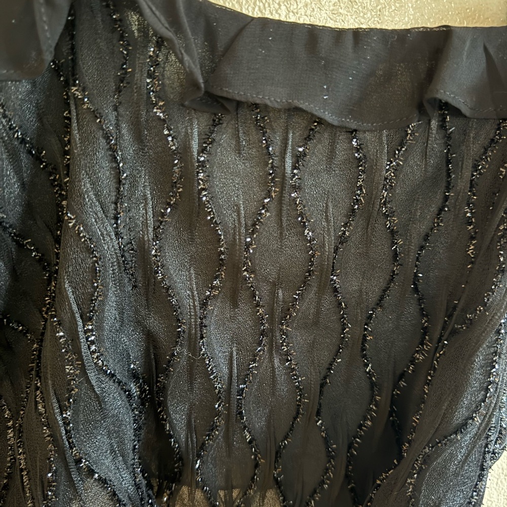 Black Ruffled Women's Top - Picture 5 of 5